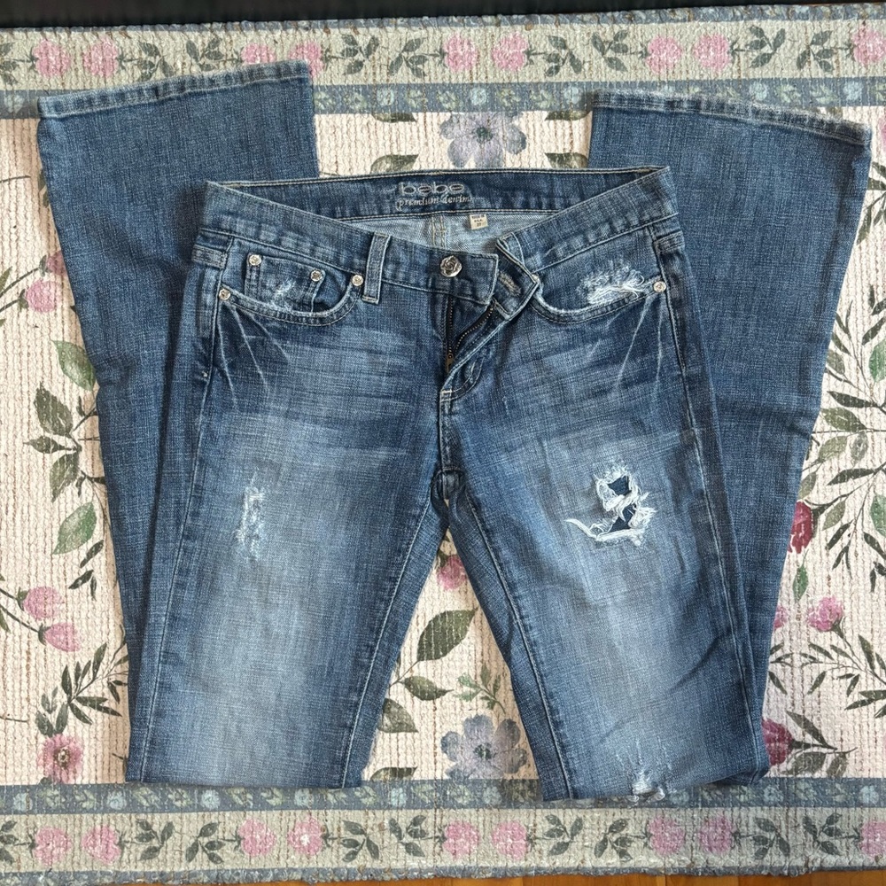 Bebe low rise flared jeans